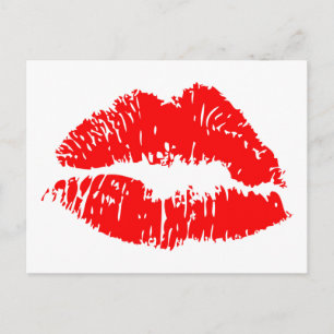 Red Lipstick Kiss Mark Postcard