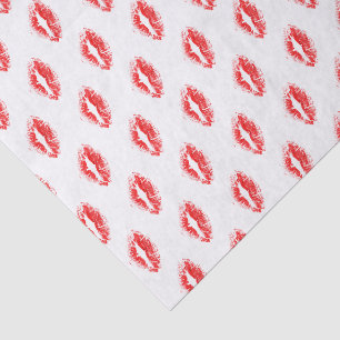 Red Lipstick Kiss Pattern Tissue Paper