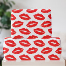 Red Lipstick Kiss Pattern Valentine Wrapping Paper
