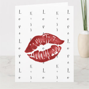 red lipstick kiss Postcard