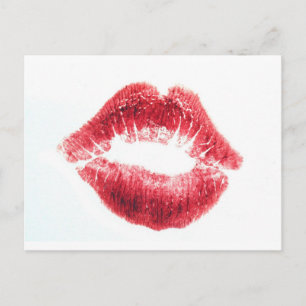 Red Lipstick Kiss Postcard