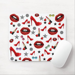 Red Lipstick Lips Heels Mouse Pad! Mouse Pad