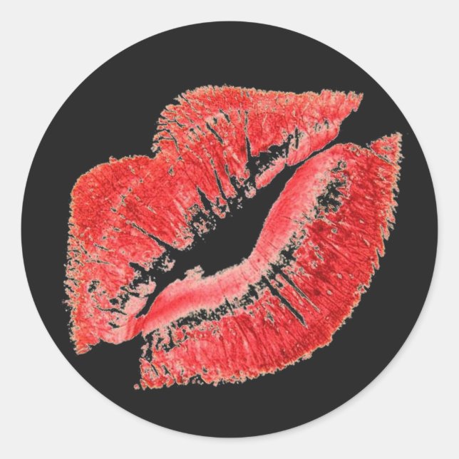 Red Lipstick Lips Kiss Sticker (Front)