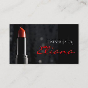 Red Lipstick Makeup Artist Cosmetologist Beauty Business Card