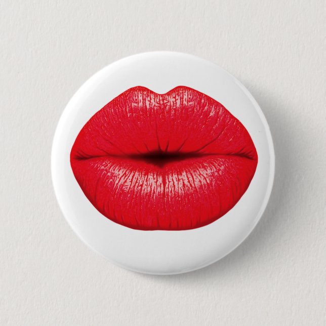 Red Lipstick - Marilyn Monroe Style 2 Inch Round Button (Front)