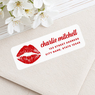 Red lipstick mark retro return address