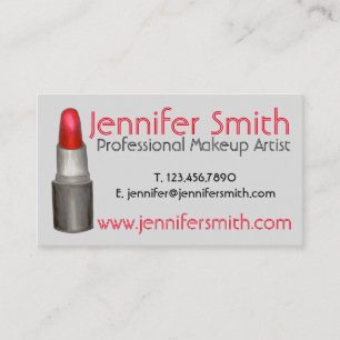 Red Lipstick Nail Makeup Artist Cosmetologist Business Card