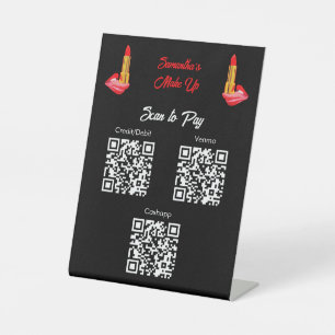 Red Lipstick on The Tongue Black with Custom Name Pedestal Sign