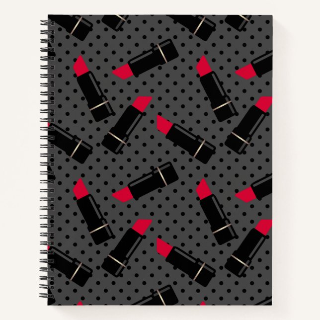 Red lipstick , retro notebook (Front)