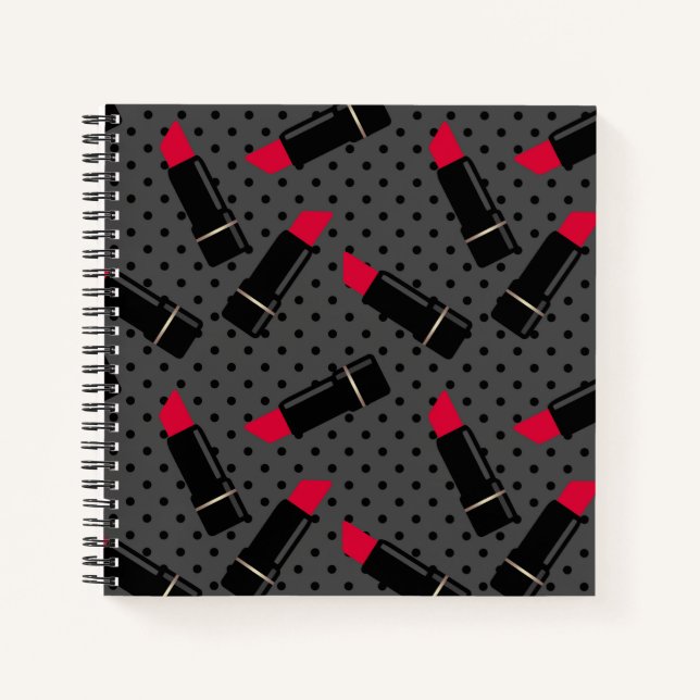 Red lipstick , retro notebook (Front)
