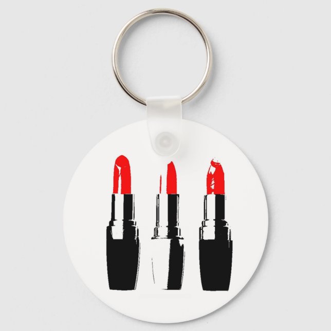 Red Lipstick Tubes Keychain (Front)