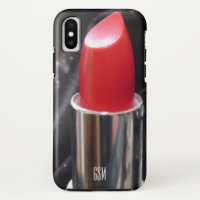 Red Lipstick with Monogram