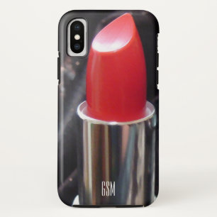 Red Lipstick with Monogram iPhone X Case