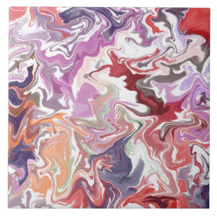 Red liquid acrylic tile