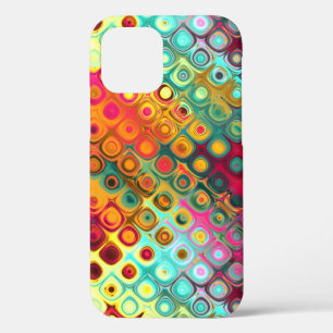 Red Liquid Rainbow Dots Abstract Pattern Case-Mate iPhone 12 Case