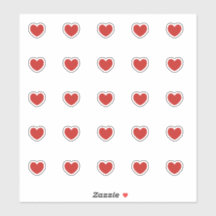 Red little heart stickers