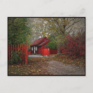 Red little house postcard