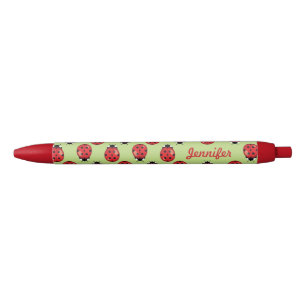 Red Little Ladybugs With Personalized Name Black Ink Pen