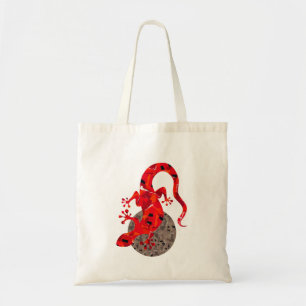Red Lizard Collage Tote Bag