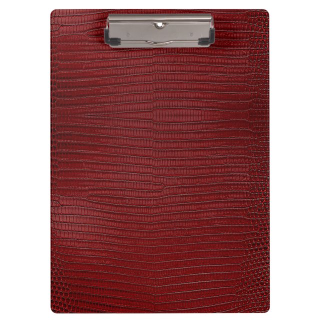 Red Lizard Leather Print Clipboard (Front)