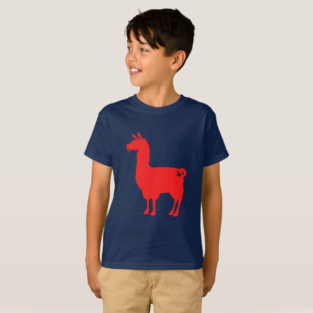 Red Llama Kids T-Shirt (Front Full)