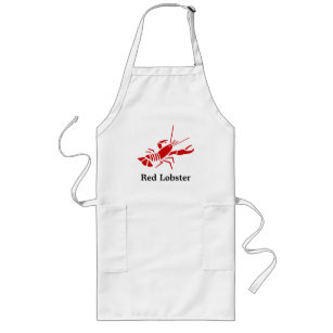 Red lobster apron with personalizable text   white