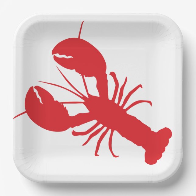 Red Lobster Bake Coastal Beach Ocean Modern Fun Paper Plate (Front)