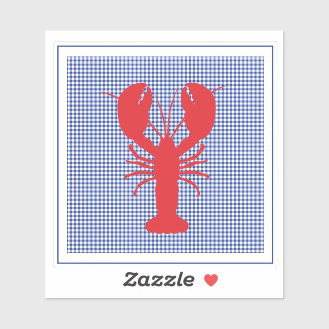 red lobster blue white gingham beach preppy fun (Sheet)