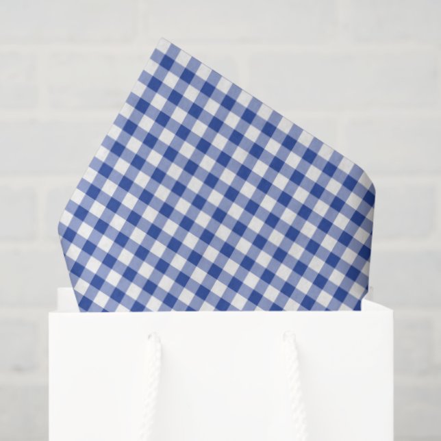Red Lobster Blue White Gingham Preppy Coastal Fun Tissue Paper (Gift Bag)