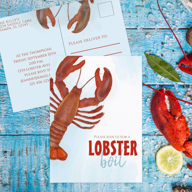 Red Lobster Boil Party Invitations Template (Creator Uploaded)