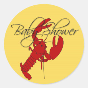 Red Lobster Crayfish Baby Shower Stickers