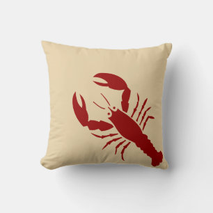 Red Lobster ~ Fall Vintage Throw Pillow