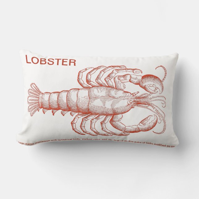 Red Lobster Lumbar Pillow (Front)