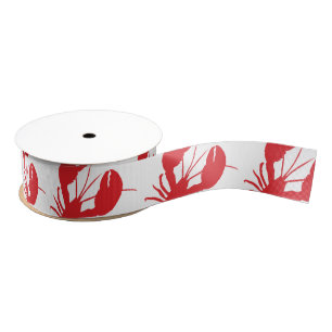 Red Lobster Modern Coastal Travel Fun Grosgrain Ribbon