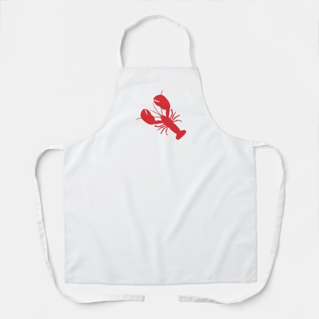 Red Lobster Preppy Coastal Maine Ocean Fun Apron (Front)