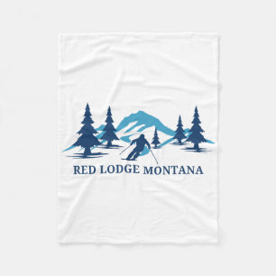 Red Lodge Montana Ski Resort Skiing Skier Fleece Blanket