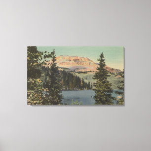 Red Lodge, MT - View of Beartooth Lake & Butte Canvas Print