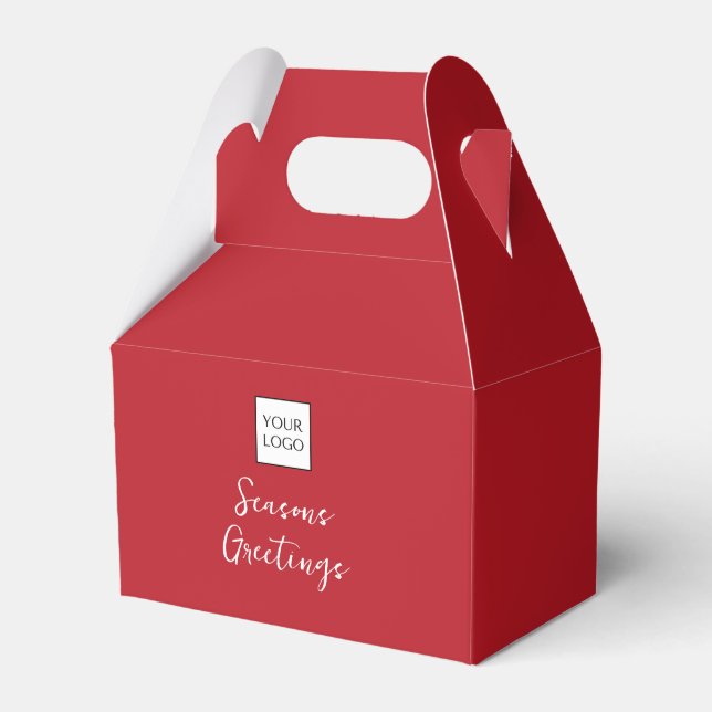 Red Logo Text Promotional Business Packaging Favor Box (Front Side)
