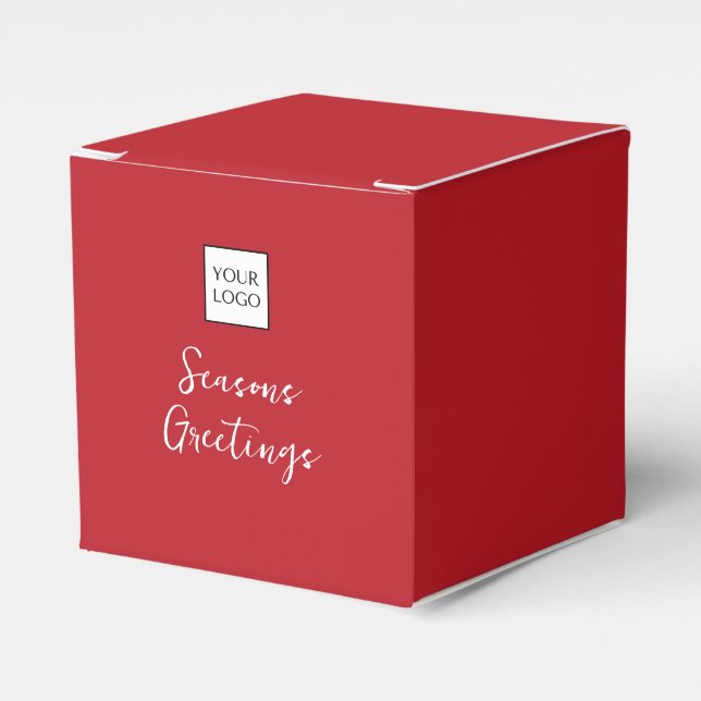 Red Logo Text Promotional Business Packaging Favor Box (Front Side)