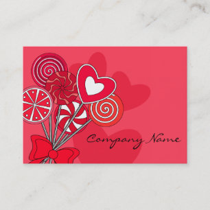 Red Lollipop Candy Shop Bakery Carte de visite