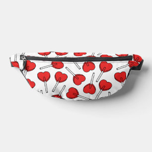 Red Lollipops, Heart Lollipops, Lollipop Pattern Fanny Pack