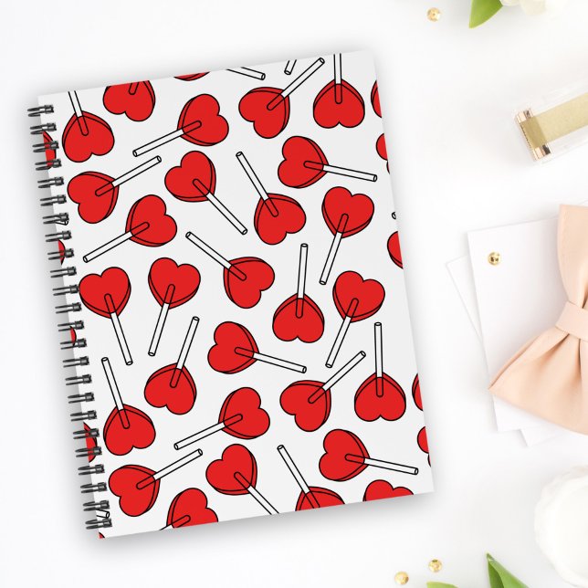 Red Lollipops, Heart Lollipops, Lollipop Pattern Notebook (Creator Uploaded)
