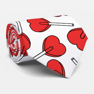 Red Lollipops, Heart Lollipops, Lollipop Pattern Tie