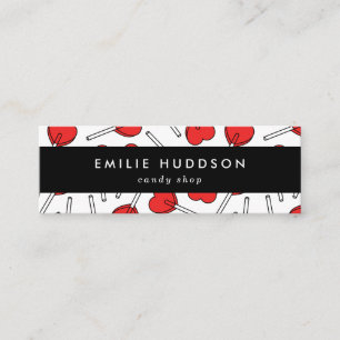 Red Lollipops, Heart Lollipops, Lolly, Candy Shop Mini Business Card