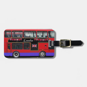 Red London Bus Double Decker Luggage Tag