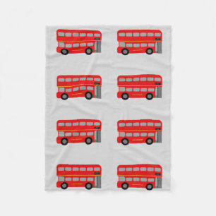 Red London Bus Fleece Blanket