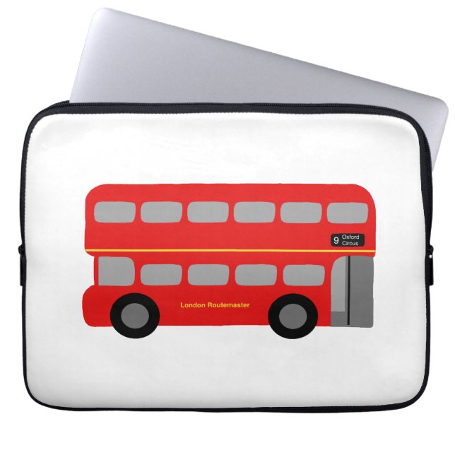 Red London Bus Laptop Sleeve (Front)