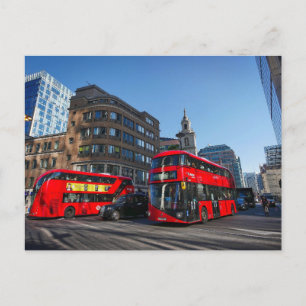 Red London Bus Postcard