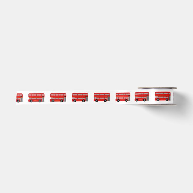 Red London Bus Satin Ribbon (Front)