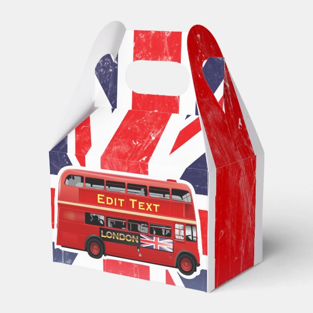 Red London Bus Themed Favor Box (Front Side)